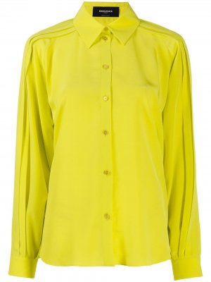 Крепдешиновая блузка со складками Rochas. Цвет: желтый