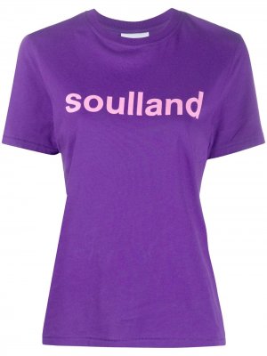 Футболка Gudrun с логотипом Soulland. Цвет: фиолетовый
