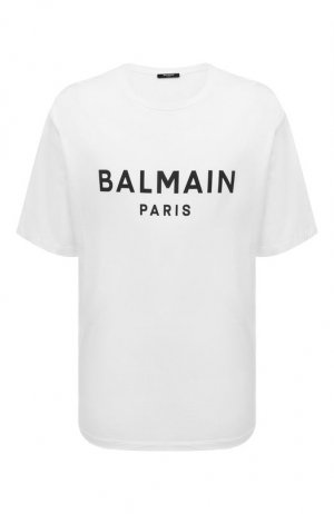 Хлопковая футболка Balmain. Цвет: чёрно-белый