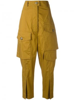 Зауженные брюки-карго с завышенной талией Marni. Цвет: телесный