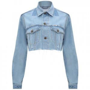 Куртка джинсовая FORTE DEI MARMI COUTURE. Цвет: голубой