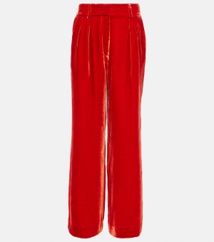 Бархатные широкие брюки veronica , красный Ulla Johnson
