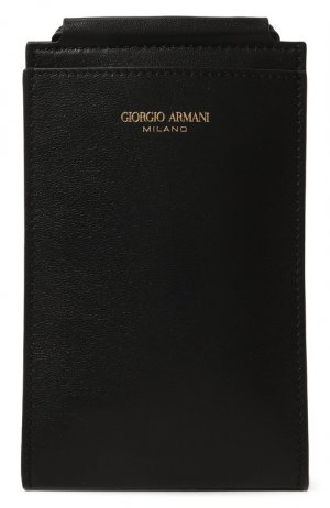 Кожаный чехол для iPhone Giorgio Armani. Цвет: чёрный