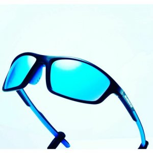 Солнцезащитные очки, прямоугольные, спортивные, ударопрочные, устойчивые к появлению царапин, поляризационные, с защитой от УФ, зеркальные, синий SHIMANO. Цвет: синий