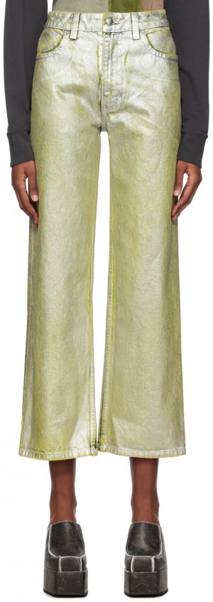 Серебряные широкие джинсы , цвет Sterling Eckhaus Latta