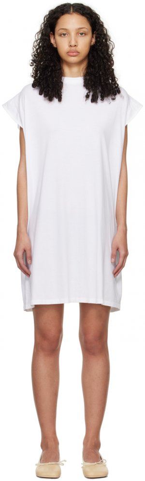 Бело-черное многослойное платье-миди Mm6 Maison Margiela