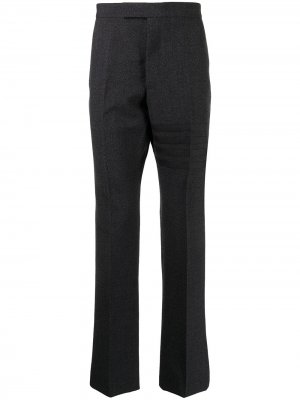 Шерстяные брюки с полосками 4-Bar Thom Browne. Цвет: серый