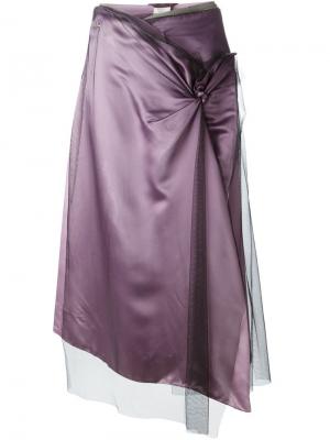 Асимметричная юбка John Galliano Vintage. Цвет: розовый и фиолетовый