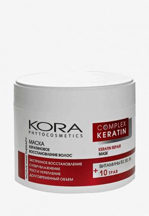 Маска для волос Kora кератиновое восстановление 300мл. Цвет: прозрачный