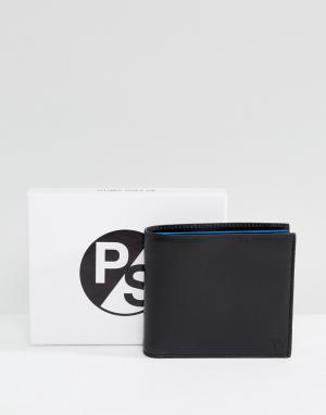 Черный кожаный бумажник с логотипом и контрастной отделкой внутри PS P Paul Smith. Цвет: черный
