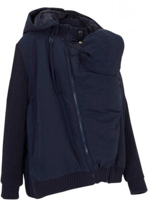 Куртка для беременных с трикотажными рукавами и капюшоном , синий Bpc Bonprix Collection