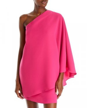 Мини-платье Melina на одно плечо и рукав-накидка HALSTON, цвет Pink Halston