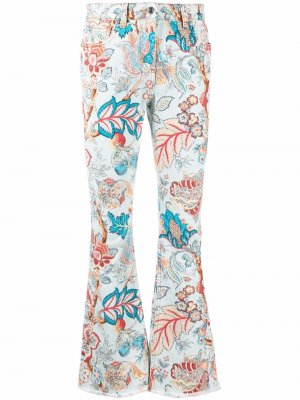 Расклешенные брюки с цветочным принтом ETRO. Цвет: синий