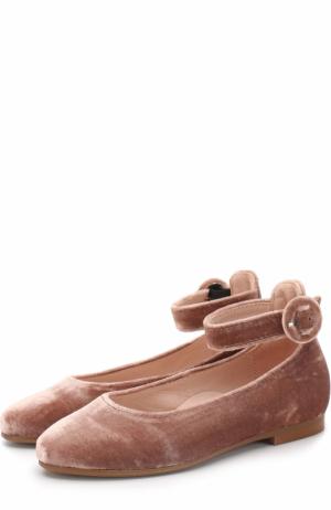 Бархатные туфли с ремешком на щиколотке Beberlis. Цвет: розовый