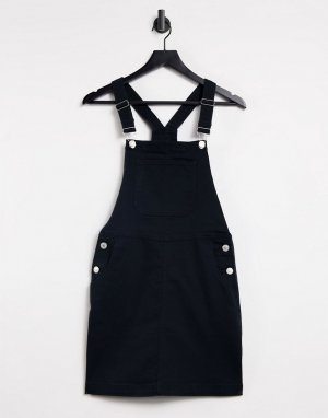 Рабочее платье-сарафан из денима pippa-Черный цвет Brave Soul