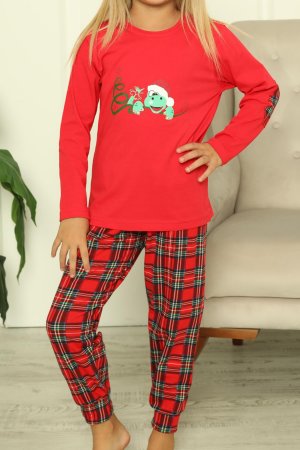 Пижамный комплект с длинными рукавами для девочек из хлопка и лайкры NICOLETTA