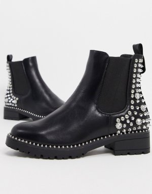 Черные ботинки челси с отделкой -Черный Truffle Collection