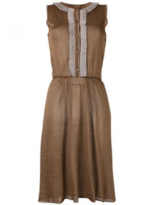 Вязаное платье с пуговицами Denia D'enia. Цвет: коричневый