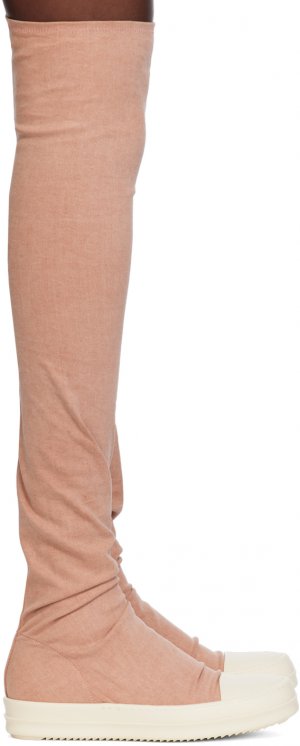 Розовые высокие носки-сапоги Rick Owens Drkshdw