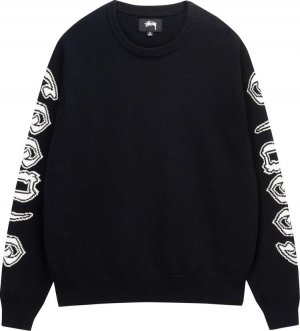 Свитер Sleeve Logo Sweater 'Black', черный Stussy