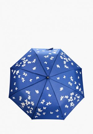 Зонт складной Flioraj c проявляющимся рисуноком. Цвет: синий