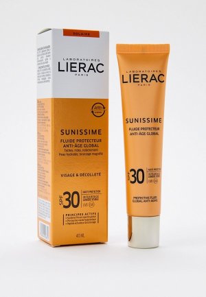 Флюид для лица Lierac Sunissime Fluide Protecteur Anti-Âge Global SPF30, 40 мл. Цвет: прозрачный