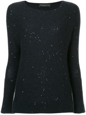 Вязаный свитер с пайетками Fabiana Filippi. Цвет: синий