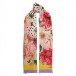 Шелковая шаль Dolce & Gabbana. Цвет: розовый
