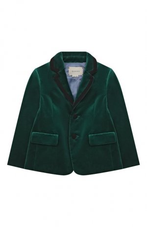 Хлопковый пиджак Gucci. Цвет: зелёный