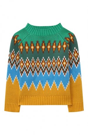 Хлопковый пуловер Stella McCartney. Цвет: разноцветный