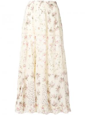 Расклешенная юбка миди с цветочным принтом Polo Ralph Lauren. Цвет: нейтральные цвета