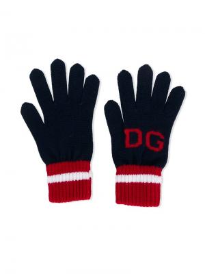 Трикотажные перчатки с логотипом Dolce & Gabbana Kids