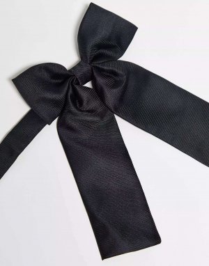 Черный фактурный галстук-бабочка в стиле вестерн ASOS