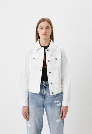 Куртка джинсовая Armani Exchange. Цвет: белый