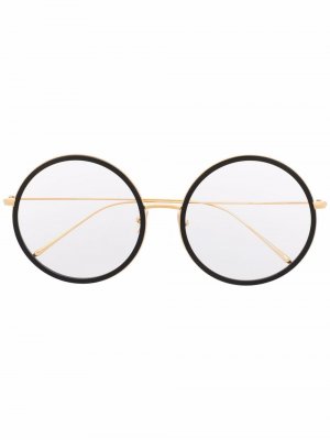 Round-frame glasses Linda Farrow. Цвет: золотистый