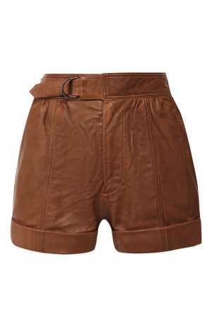 Кожаные шорты Zadig&Voltaire. Цвет: коричневый