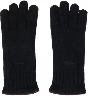 Черные кашемировые перчатки Oasi ZEGNA