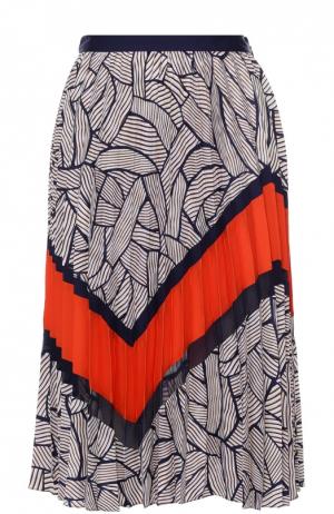 Плиссированная юбка-миди с ярким принтом Diane Von Furstenberg. Цвет: разноцветный