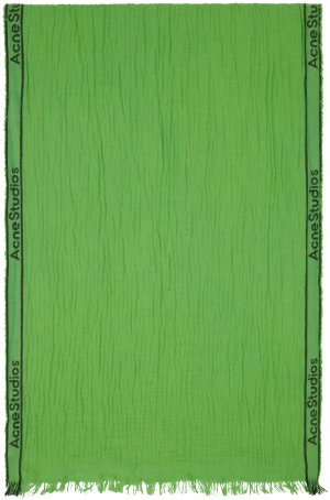 Зеленый шарф с бахромой , цвет Green Acne Studios