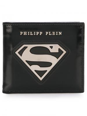 Бумажник с логотипом Superman Philipp Plein. Цвет: чёрный