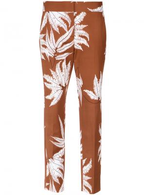 Printed straight trousers Andrea Marques. Цвет: коричневый
