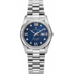 Наручные часы , синий, серебряный Jacques du Manoir. Цвет: синий/серебристый