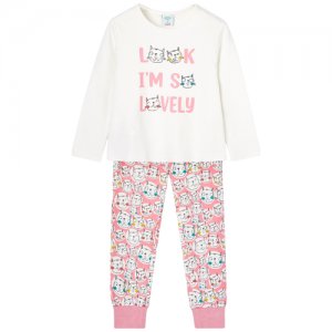 Пижама , размер 104, белый, розовый Boboli. Цвет: белый/розовый