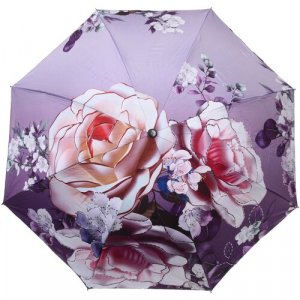 Мини-зонт , механика, 3 сложения, купол 95 см., 8 спиц, чехол в комплекте, для женщин, розовый, фиолетовый Ultramarine. Цвет: фиолетовый/розовый/сиреневый