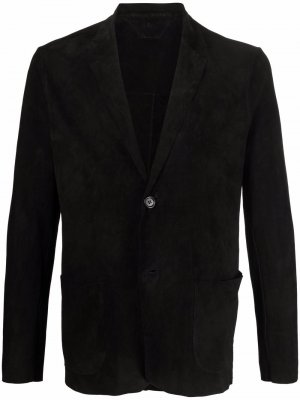 Suede-leather single-breasted blazer Salvatore Santoro. Цвет: черный