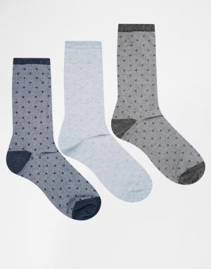 3 пары носков в фактурный горошек Lovestruck. Цвет: синий