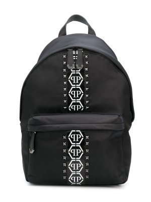 Рюкзак Hexagon с заклепками и логотипом Philipp Plein. Цвет: черный