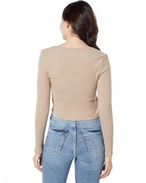 Топ Knit Button Front Top, цвет Flaxseed BCBGeneration