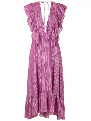 Платье миди с оборками Reinaldo Lourenço. Цвет: розовый