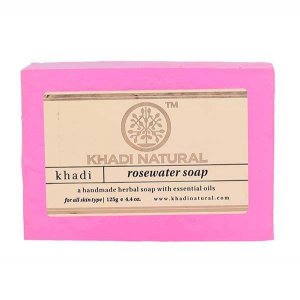 Натуральное мыло ручной работы с Розовой водой: для проблемной кожи (125 г), Rose Water Soap Hand made, Khadi Natural
